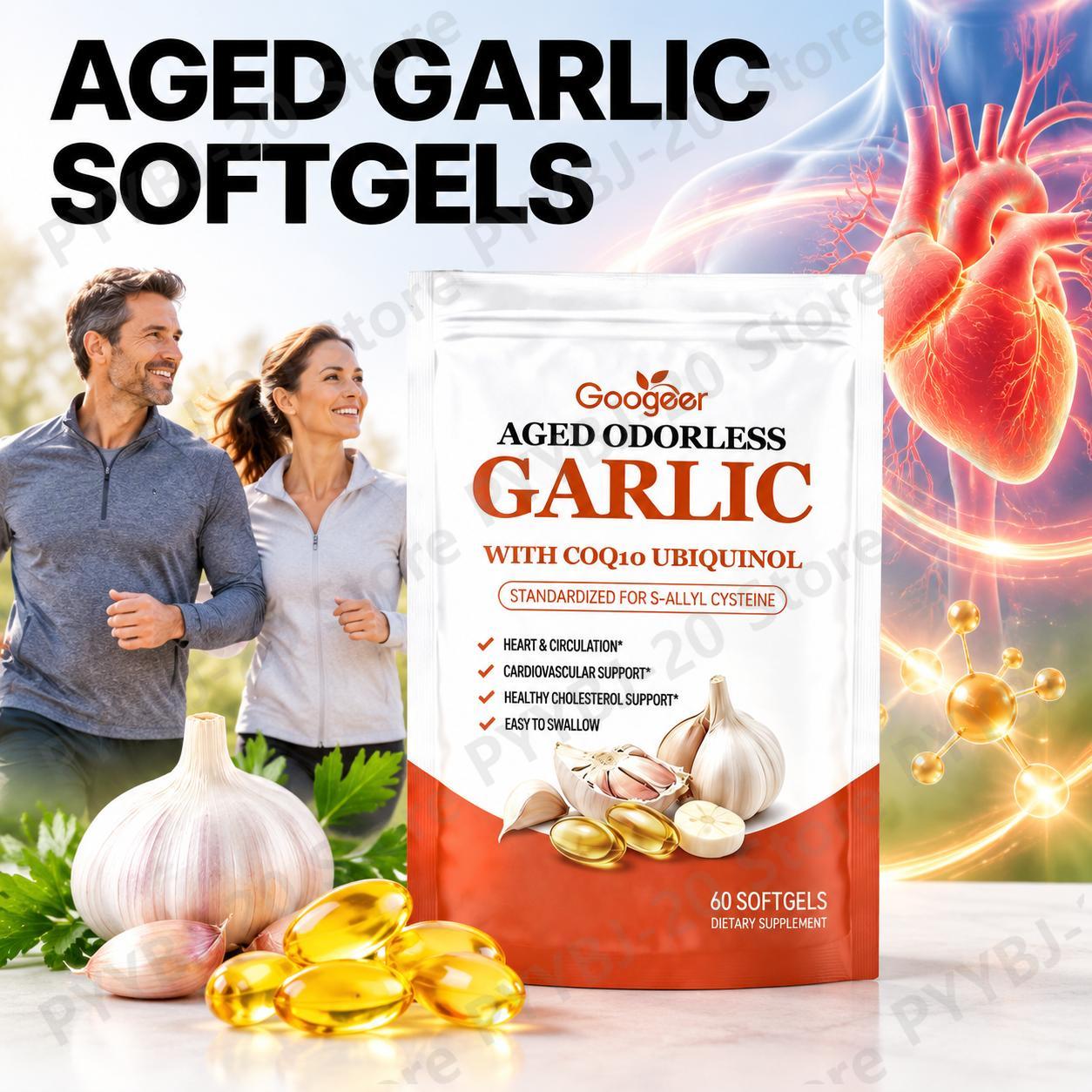 Coq10 Ubiquinol Softgel - Googeer Aged geruchslose Knoblauch-Softgels mit COQ10